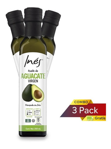 Aceite De Aguacate Virgen Inés 250ml (3 Pack)