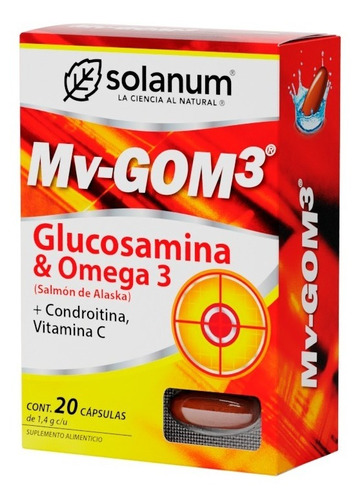 Glucosamina + Omega3 Mv - Gom3 Solanum 20 Capsulas