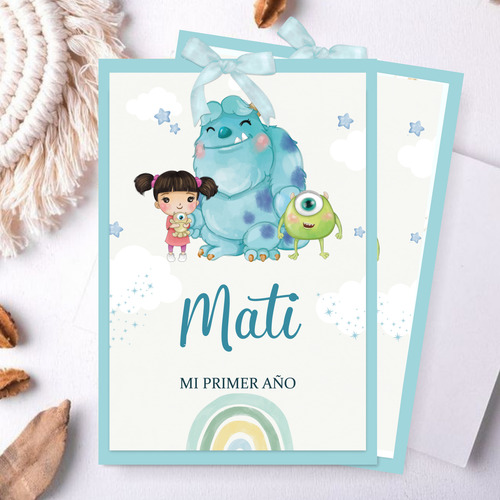 Kit Imprimible Monster Inc Acuarela - Textos Editables