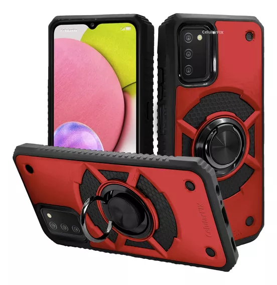 Funda Para Samsung A03s Uso Rudo Con Anillo Giratorio