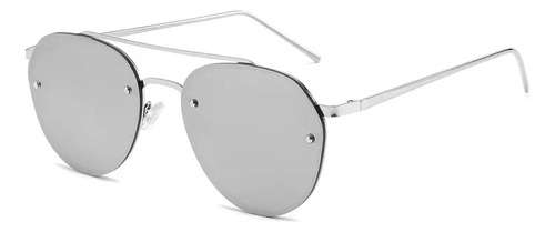Gafas De Sol Poligonales Metal Diseño De Lujo Espejo Uv400