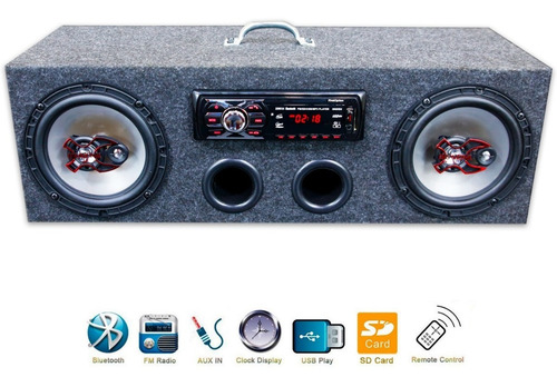 Caixa Residencial Radio Bluetooth + Par Falante 6 Bravox