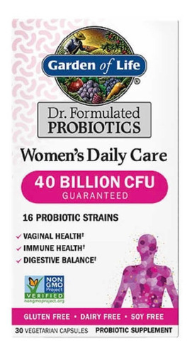 Garden Of Life Probioticos Women's 40 Billones 30 Cápsulas Sabor Sin Sabor