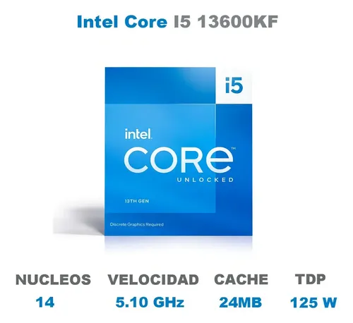 Procesador gamer Intel Core i5-13600KF BX8071513600KF de 14