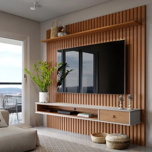 comprar Painel Para Tv Ripado Suspenso Até 60 Polegadas 2,50x1,60m