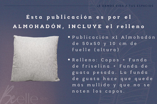 Almohadón Chenille Antidesgarro Sillón Algarrobo 50x50x10 Cm Gris Claro Chenille Antidesgarro