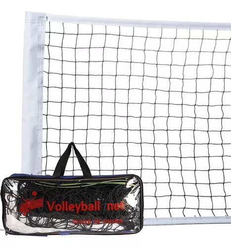 PROGOAL Red de voleibol deportivo profesional de repuesto con cable de alta  resistencia y dos clavijas de refuerzo de cinta lateral, red cuadrada de