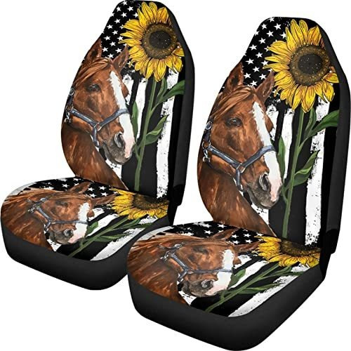 Showudesigns Caballo Girasol Accesorios De Coche Bandera Ame