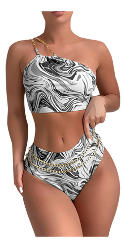 Conjunto De Bikini Hd Fashionista Lady Sexy Con Estampado De