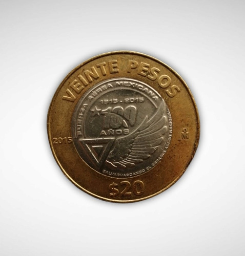 Moneda Conmemorativa 20 Pesos 100 Fuerza Aérea 