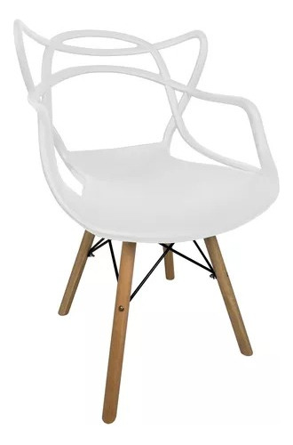 3 Cadeira Allegra Eiffel Charles Eames Pé Madeira Eucalipto