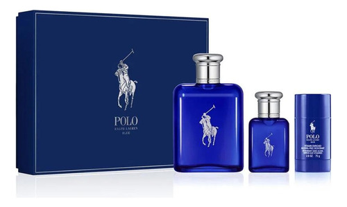 Perfume Polo Blue 125ml Edt + 40ml Edt + Deo Set Original