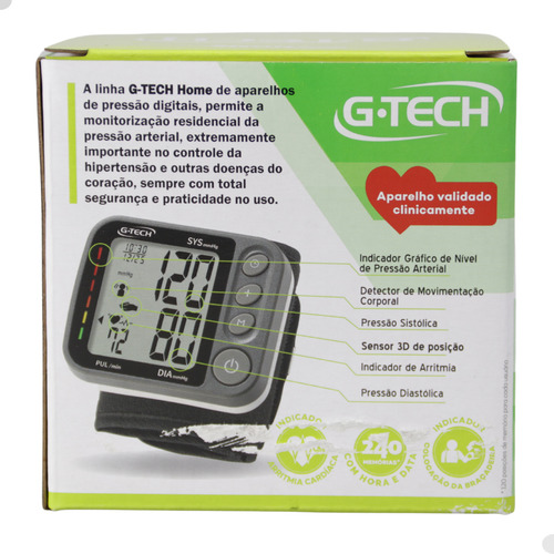 Aparelho Medidor Pressão Arterial Pulso G-tech 3d Sensor