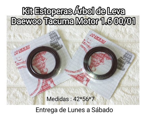 Kit Estoperas Árbol Leva Daewoo Tacuma 1.6 00/01 Sabo