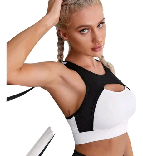 Crop Top Deportivo Transpirable Con Copa Removible - Blanco