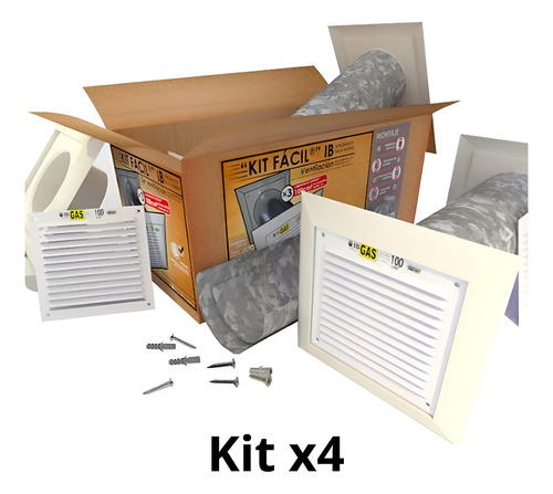 Rejilla De Ventilación Kit Completo Aprob. 100cm2 X4unidades