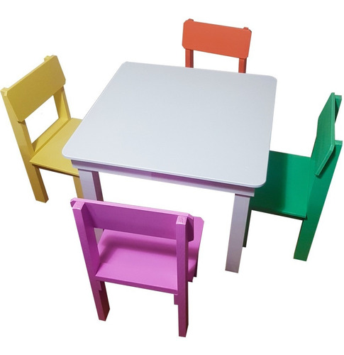 Mesa Infantil Con 4 Sillas + Regalo Y Envio