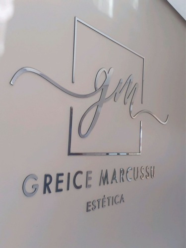 Imagem 1 de 2 de Logotipo Parede Personalizado Loja Escritório Espelhado50x30