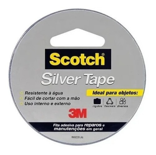 Fita Adesiva Silver Tape 45mm X 5m Prata 3m Scotch Original