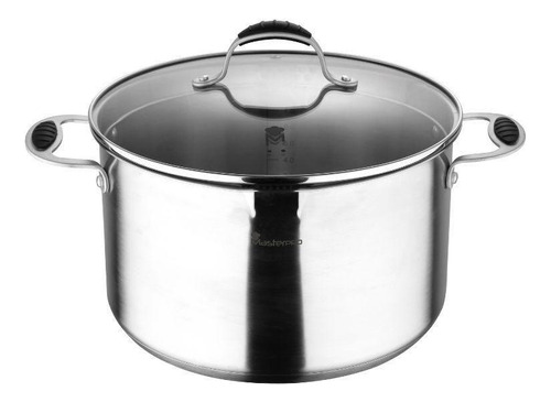 Cacerola Acero Inox Con Tapa Vidrio 28x16.5