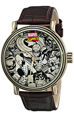 Reloj  Spider-man Vintage Para Adultos, Analógico De Cuarzo