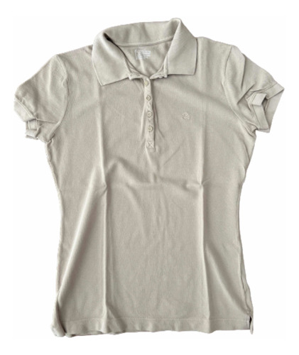 Polera Pique Mujer Benetton 100% Algodón Talla M Beige