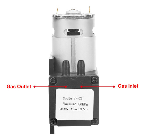 Dc12v 12w Mini Bomba Vacío Sin Aceite Flujo 12l/min Para Gas