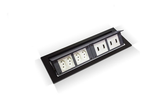 Modulo De Tomadas Mesa 2 Rj45 + 1hdmi + 1usb +  4 Eletrica