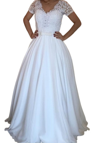 Vestido 2 Em 1  Noiva Longo Casamento Luxo Bordado Promoção 