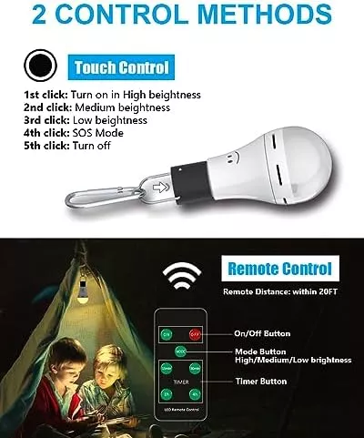 Bombillas recargables USB con control remoto, 4 modos de luz +  temporizador, batería recargable de 1200 mAh, bombillas LED portátiles para  tienda de