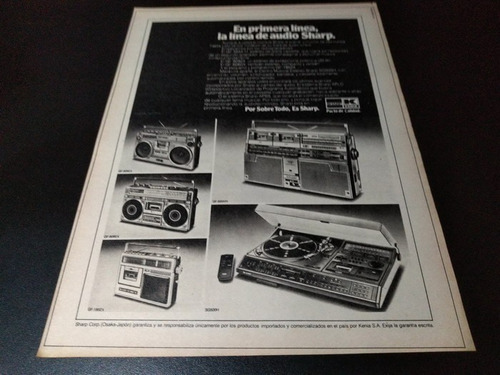 (pb672) Publicidad Clipping Audio Sharp * 1980