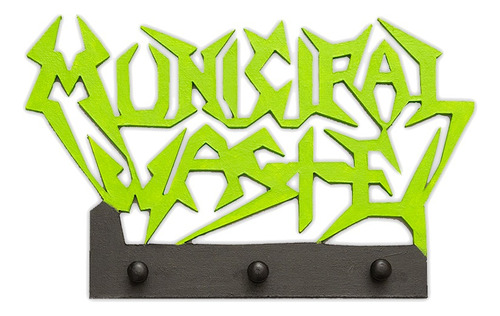 Municipal Waste Llavero Madera Heavy Metal