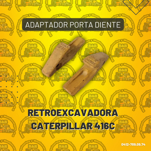 Adaptador Porta Diente Retroexcavadora Caterpillar 416c