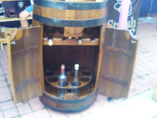 Bar Licorera Porta Botella En Madera 