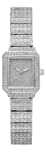 Relógio Feminino Diamond Quartz Com Zircônia Strass Prata