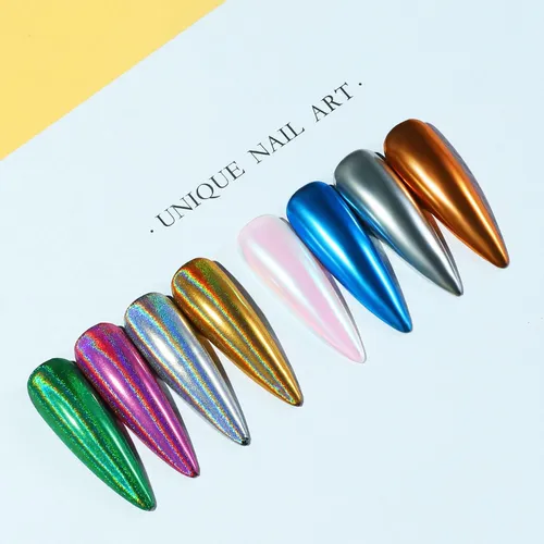 Mesiyun Nail Art Espejo Sólido Aurora Polvo Holográfico Crom