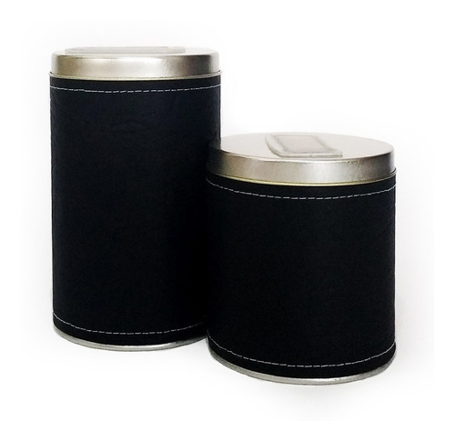 Imagen 1 de 2 de Combo Yerberas Azucareras Latas Duo Cuero Liso Negro