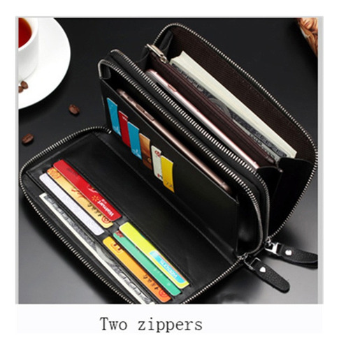 Bolso De Mano De Cuero Multitarjeta For Hombre