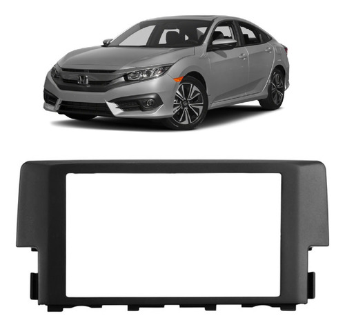 Moldura 2 Din Painel Honda Civic 2017 A 2021 7 Polegadas Dvd Cor Preto