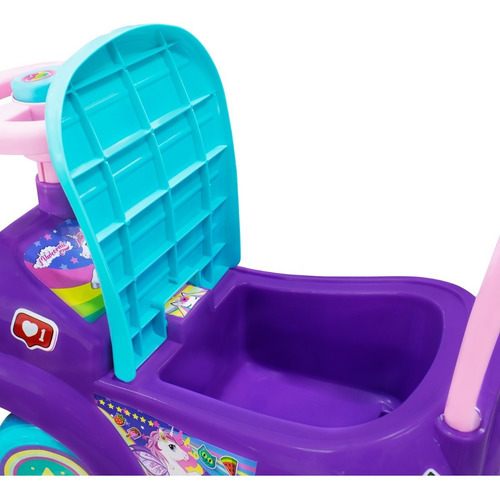 Montable Unicornios Carrito De Plástico Niñas Color Rosa
