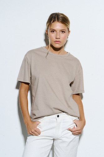 Remera Manga Corta Mujer Básica Maitryjeans Algodón Jersey