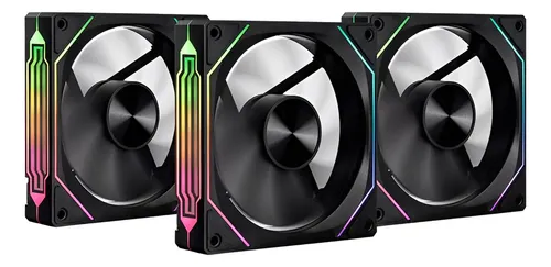 Kit Ventoinhas Pichau Ventus NX Reverse ARGB 3x120mm Preto
