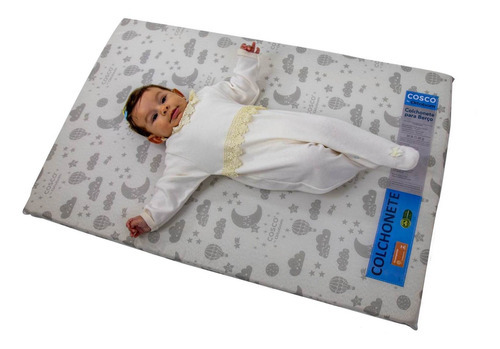 Colchonete Para Berço Tam 2 (95x61x4) Branco - Cosco Tamanho M