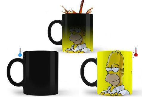 Taza Magica De Cafe Ceramica Importada - Simpsons Varios