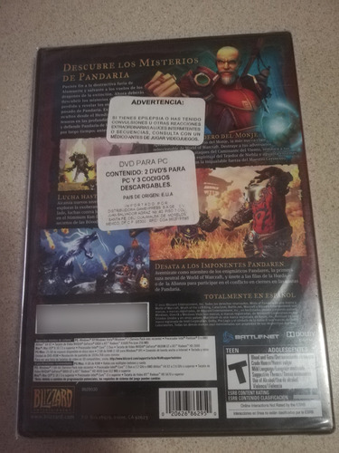 World Of Warcraft Mist Of Pandaria Win Mac Dvd Videojuego Pc (Usado)
