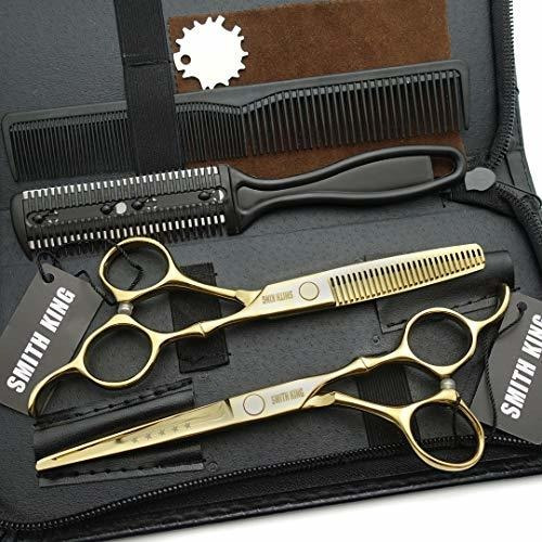 6.0 Inches Hair Cutting Scissors Set With Combs Lether Sciss