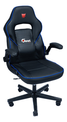 Silla Escritorio Gamer Reforzada Para Sobre Peso Hasta 250kg Color Negro Y Azul