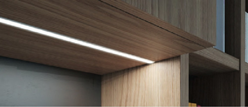 Imagen 4 de 4 de Perfil Aluminio Para Led Luz Cocina Closet Gaveta Empotrar