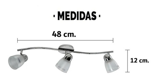 Imagen 2 de 7 de Aplique Plafón Barral Cromo 3 Luces Móvil Apto Led 48cm
