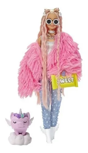 Barbie extra abrigo rosa new arrivals